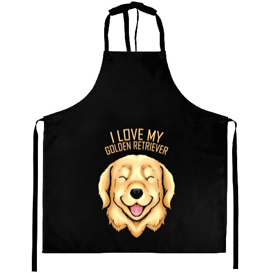 Dog Lover - I Love My Golden Retriever Aprons