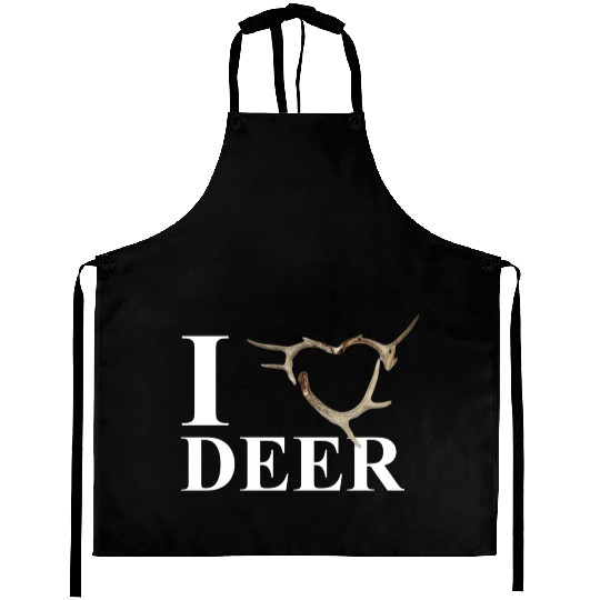 I Heart Deer-White Aprons