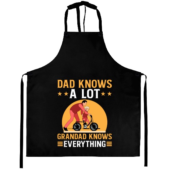 DAD KNOWS A LOT GRANDAD KNOWS EVERYTHING Aprons