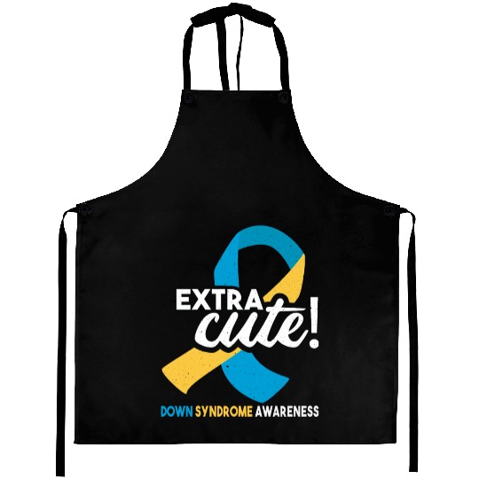 October Wear Blue Yellow Down Syndrome Awareness Aprons