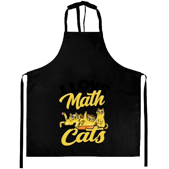 I love math and cats - cats Aprons