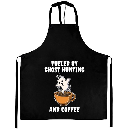 Ghost Hunting And Coffee Funny Ghost Gift Aprons