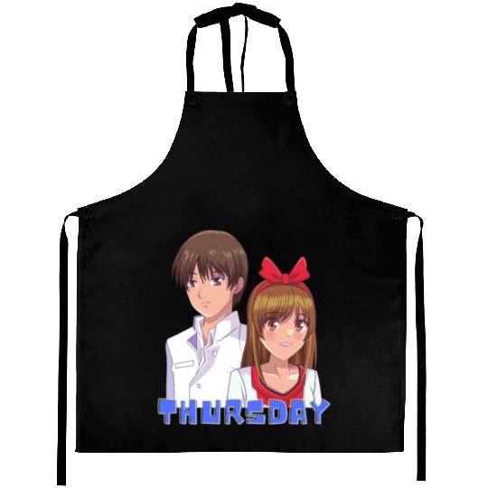 Anime Boy and Girl Day of The Week Thursday Aprons