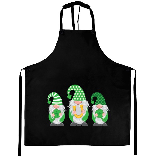 St Patrick's Day Gnome Lucky Clover Shamrock Gift Aprons
