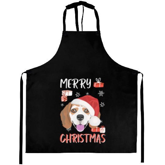 Beagle Merry Christmas Aprons