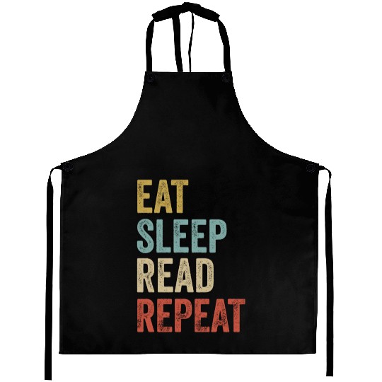 Eat Sleep Read Repeat Book Reader Aprons