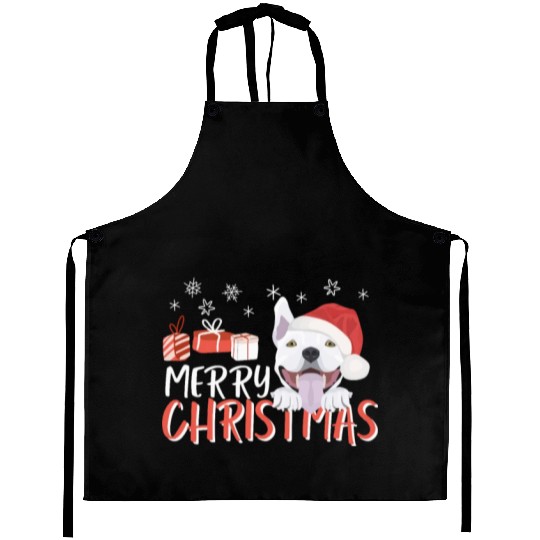 Bull Terrier Merry Christmas Aprons