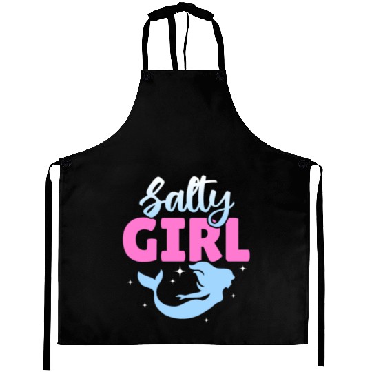 Girl Salty Mermaid Lover Aprons