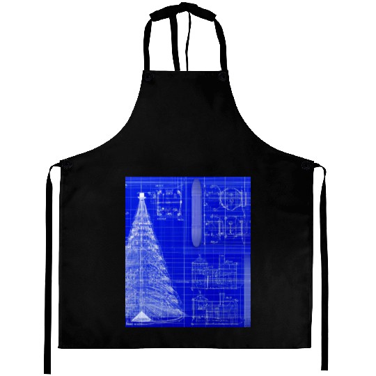 Christmas Blueprint Christmas Tree Blueprint Aprons