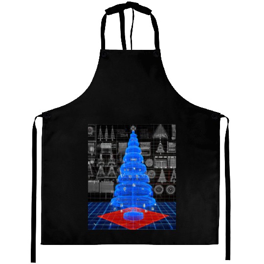 Christmas Blueprint Christmas Tree Blueprint Aprons
