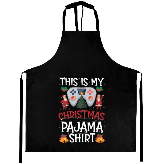 This Is MY Christmas Pajama Ugly Christmas Saint's Aprons