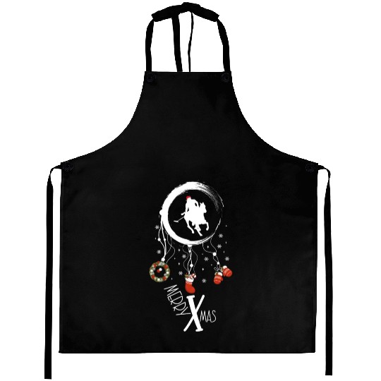 Winter dreamcatcher Christmas Polo player Aprons