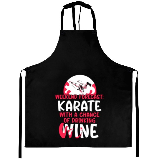 Weekend Forecast Karate Wine Aprons