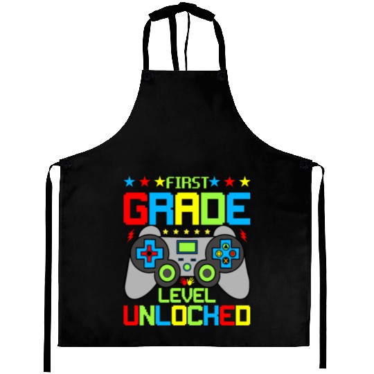 First Grade Level Unlocked Video Game Back To Scho Aprons