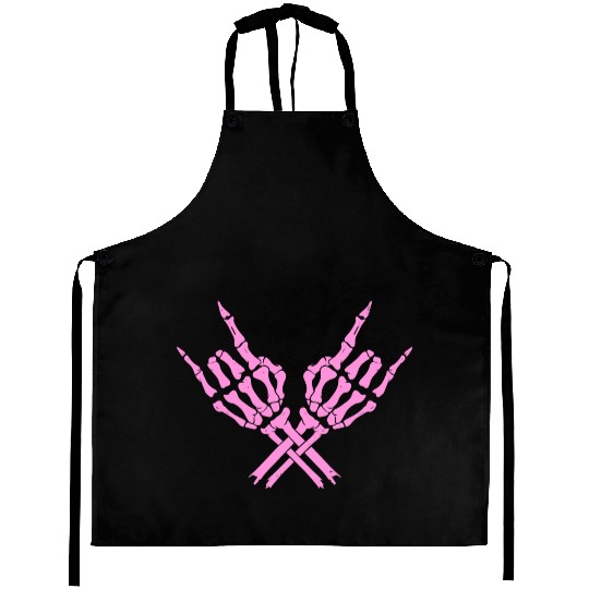 Skeleton Rock Hands Aprons