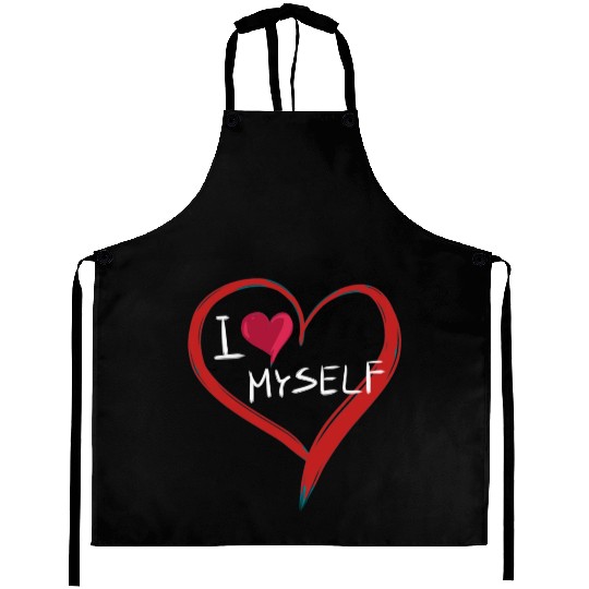 i love me heart text icon Aprons