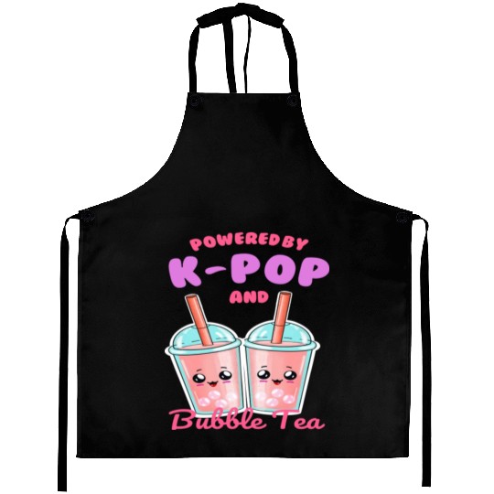 Powered By K POP And Bubble Tea Aprons