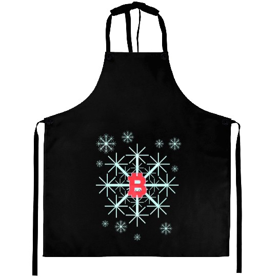 Snowflake In Winter On Christmas With Bitcoin Aprons