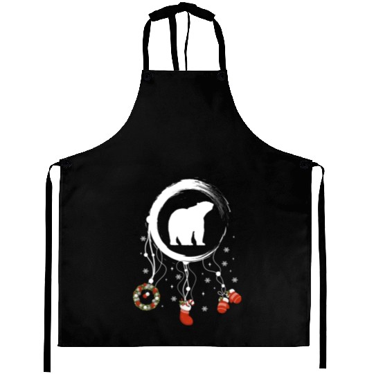 Winter dreamcatcher Christmas Polar bear Aprons