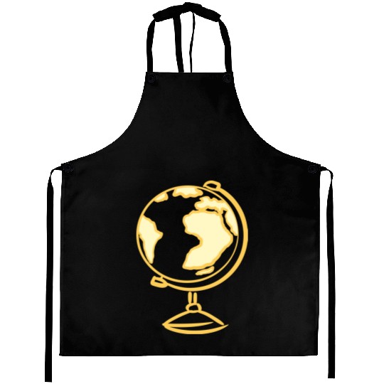Globe Icon. Geography Teacher. Education symbol Aprons