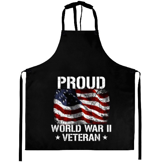 World War 2 Veteran Military Veteran USA Flag Aprons