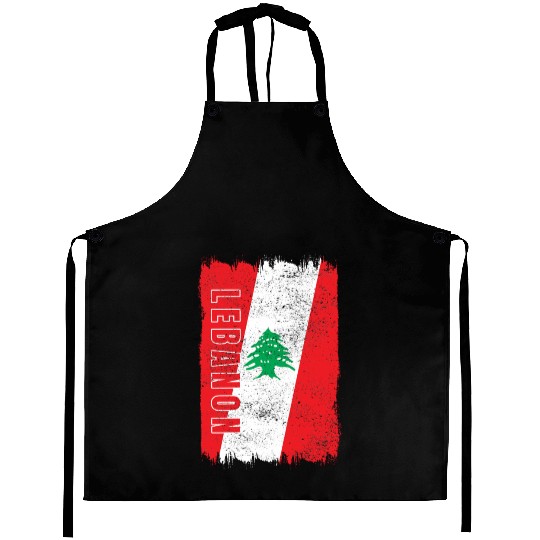 Lebanon vintage flag Aprons