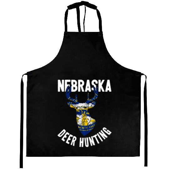 Nebraska Deer Hunting Buck Stag Hunter Aprons