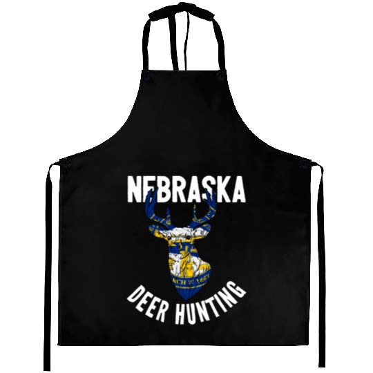 Nebraska Deer Hunting Buck Stag Hunter Aprons
