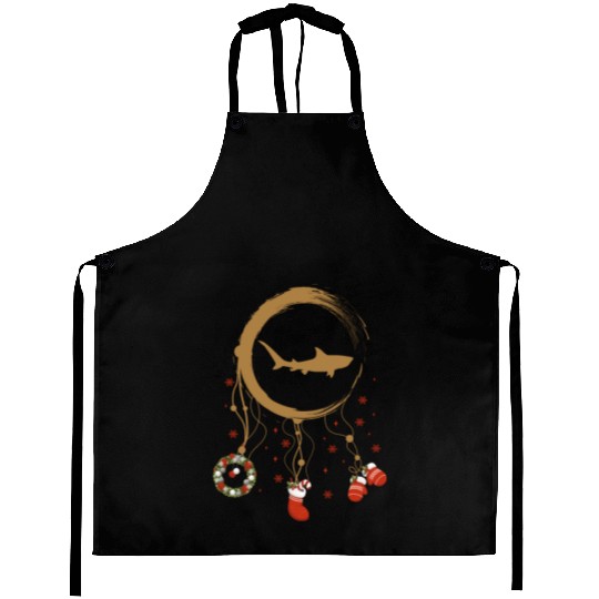 Winter dreamcatcher Christmas Tiger Shark Aprons