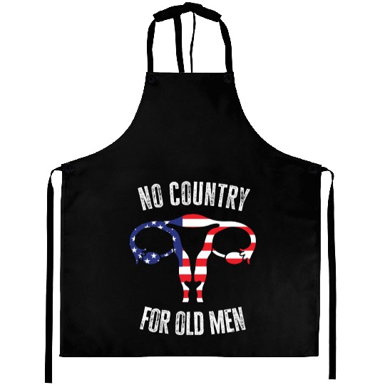 No Country For Old Men Floral Uterus Feminist Aprons