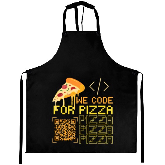 We Code For Pizza | Software Developer Memes Aprons