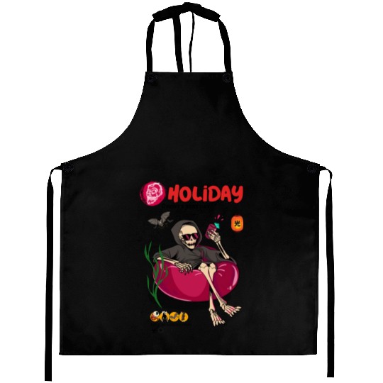 Skeleton fantasy design holiday style and horror Aprons