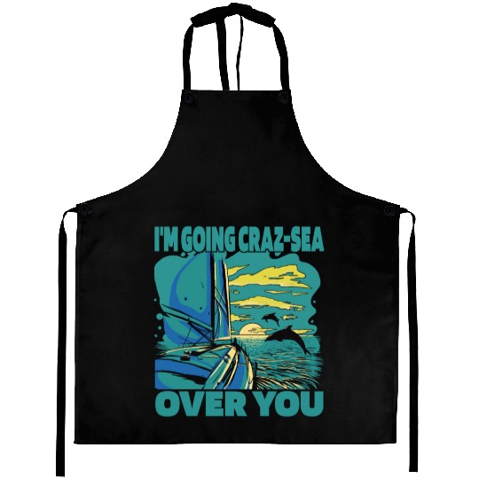 Sailing Sailor Dolphin Sunset Sailors Aprons