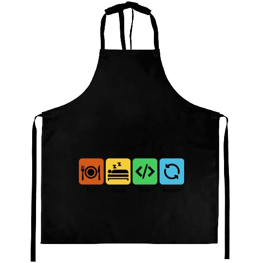 Eat, Sleep, Code, Repeat | Software Engineer Aprons