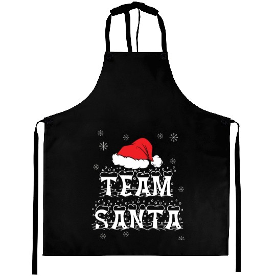 Team Santa Xmas Hat for Family Christmas Aprons