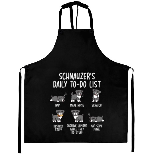 Schnauzer Daily To Do List Aprons