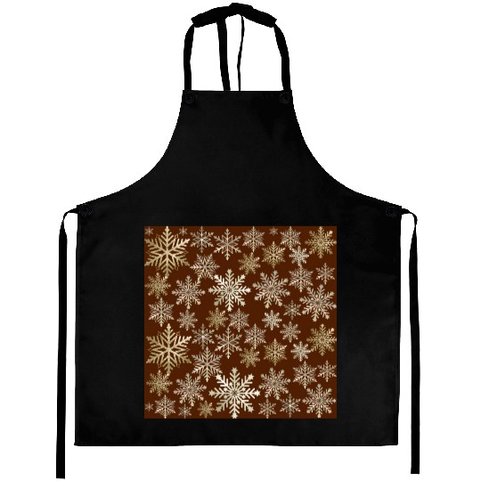 Beige Snowflakes Christmas Pattern Aprons
