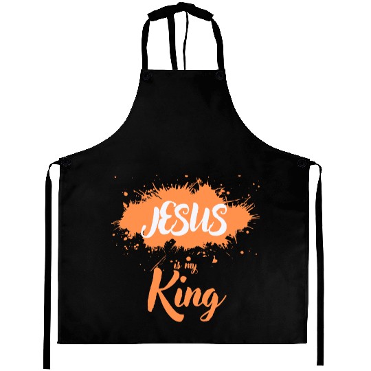 JESUS is my King orange light Aprons