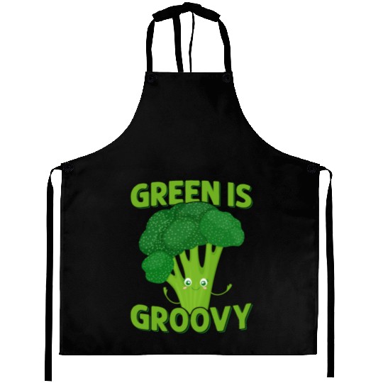 Green Is Groovy Broccoli Vegetable Aprons