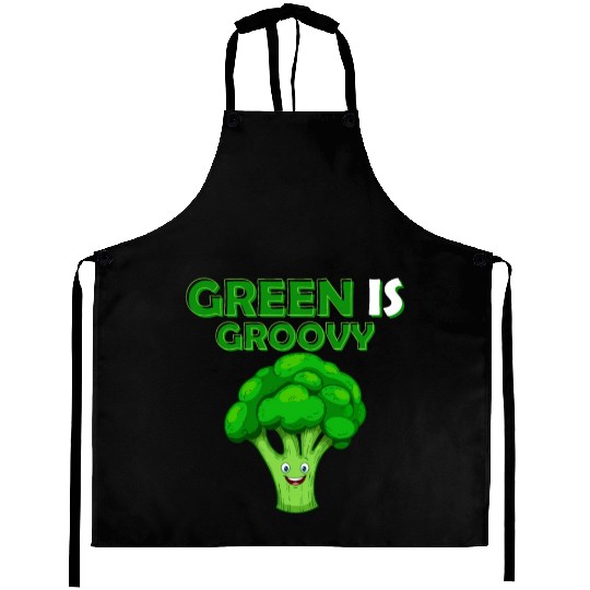 Green Is Groovy Vegetable Broccoli Aprons