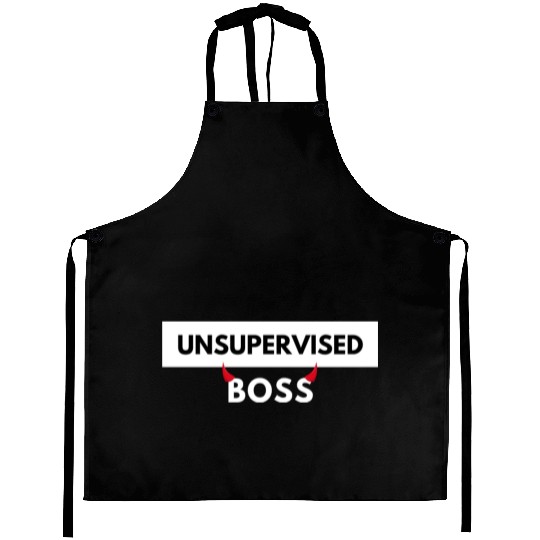 UNSUPERVISED BOSS FUNNY CUTE DESIGN Aprons