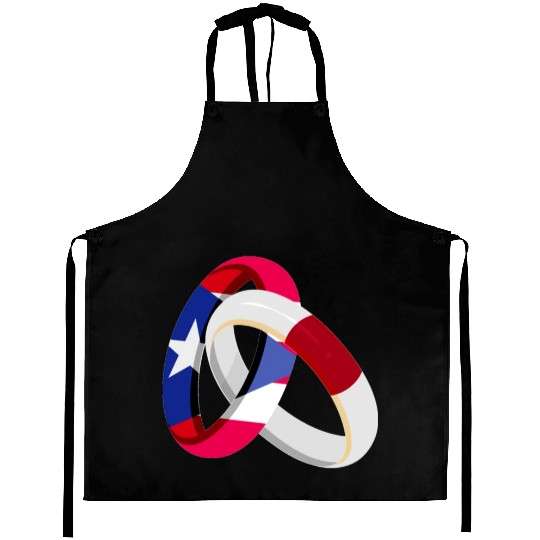 Puerto Rico Flag Japan Grown Ring Marriage Wedding Aprons