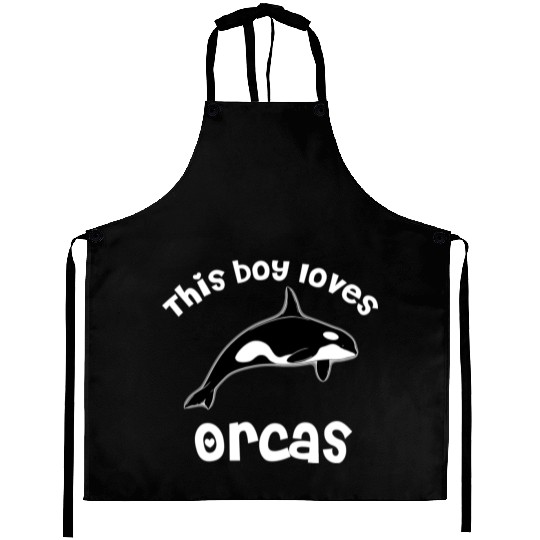 This Boy Loves Orcas Lover Funny Killer Whale Aprons
