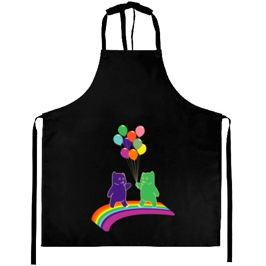 Kidcore gummy bears balloons rainbow colors gift Aprons