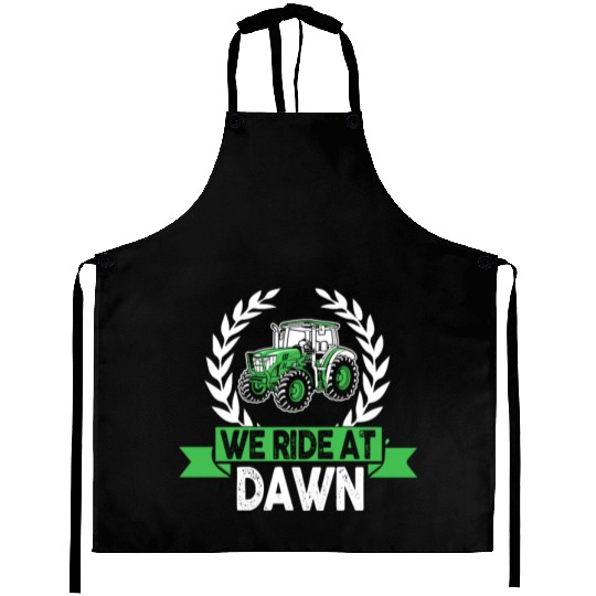 We Ride At Dawn Dad Lawn Mower Make Laugh Day Yard Aprons