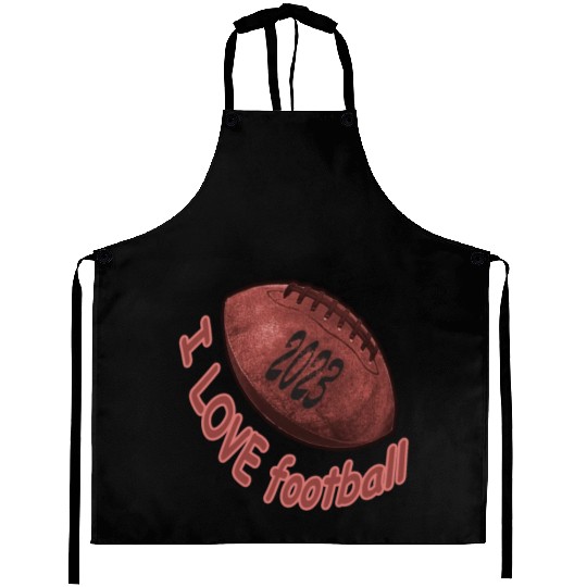 i love football Aprons