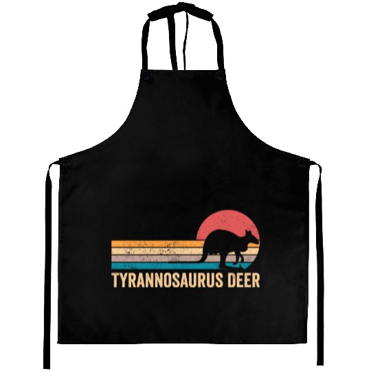 Funny Kangaroo Tyrannosaurus Deer Retro Aprons