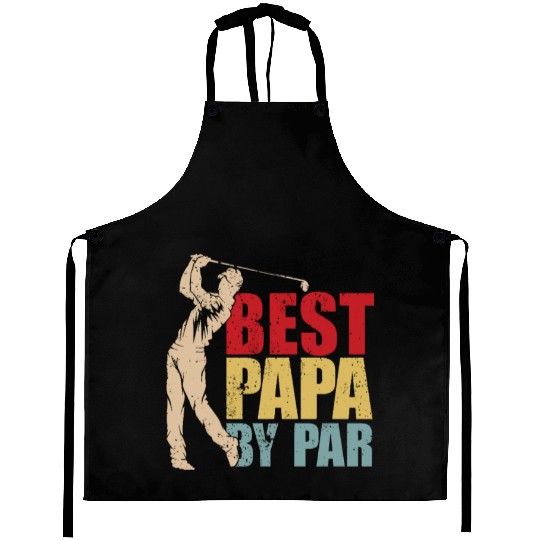 Funny Best Papa By Par Father's Day Golf Gift Aprons