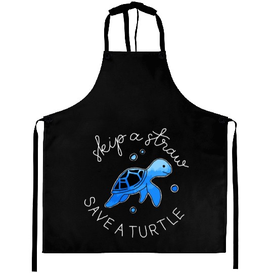 Skip A Straw Save A Turtle Aprons