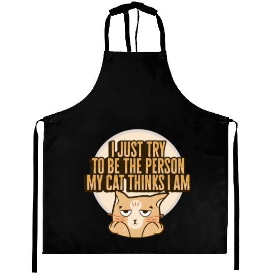 Cat Meme Design for a Cat Lady or Cat Mom Aprons